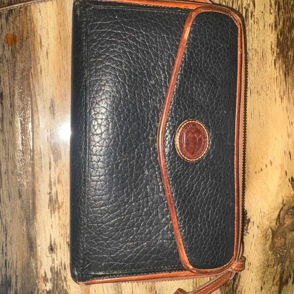 Vintage Navy and Tan Dooney and Bourke Cross Body Belt Bag Purse